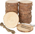 Unfinished Natural Wood Slices: 3.2-4 Inch Circles by KXEXK