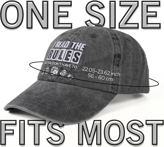 InnoBeta Board Game Cap, Gifts for Board Lovers Gamers, I Read The Rules - Image 3