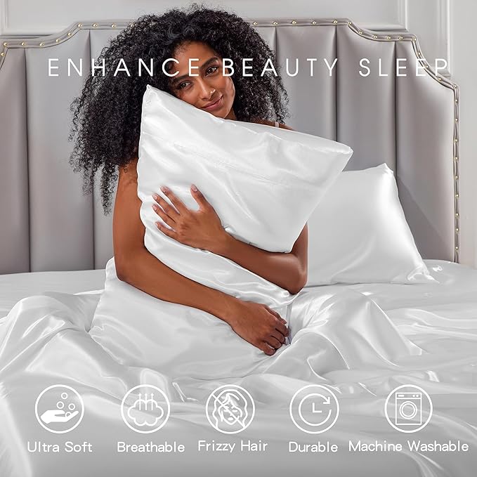 FreshCulture Satin Sheets Twin Size Bed Set - Image 7