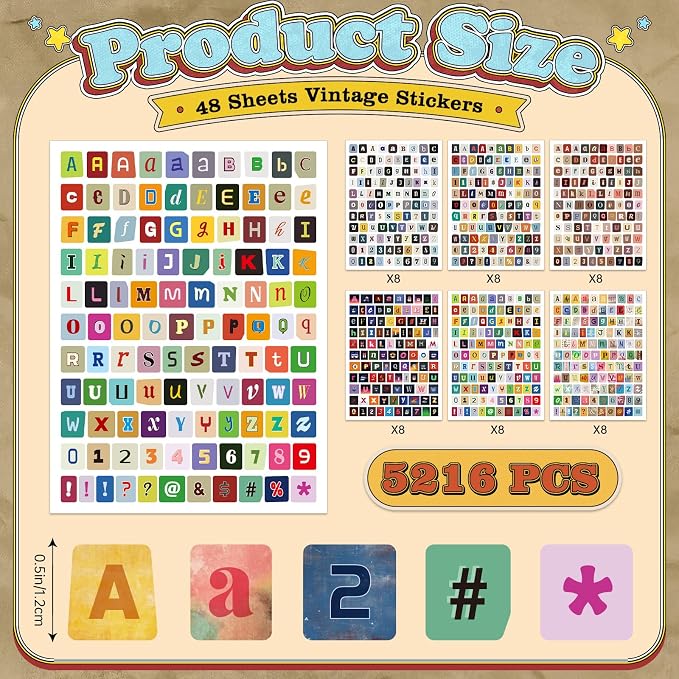 5216Pcs Magazine Letter Stickers - Image 2
