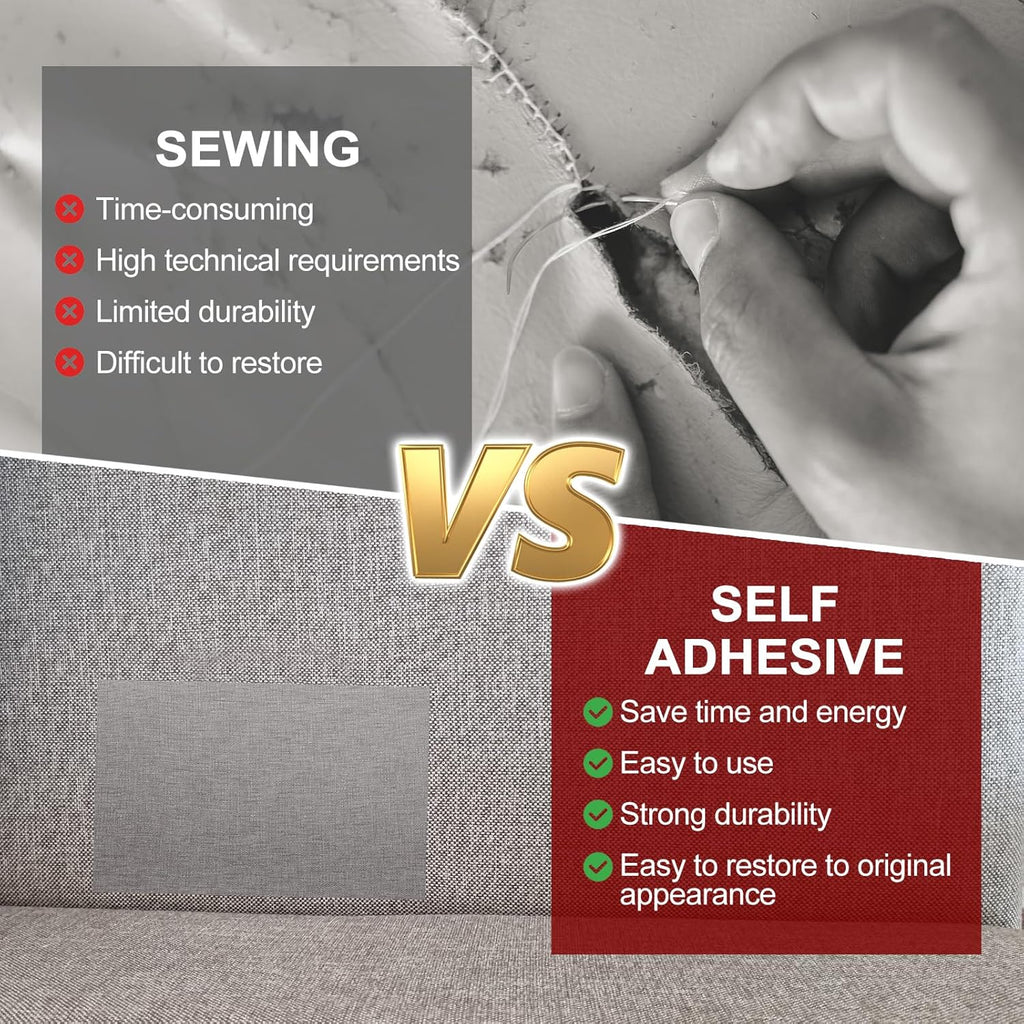 PATIKIL 70x4.4 Inch Linen Repair Tape, Repair Fabric Patch Self Adhesive Couch Patch Line Repair Patch for Furniture Sofa Car Seats Office Chairs, White