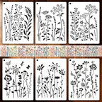 6 PCS Wildflower Stencils for Painting, Reusable Large Floral for Crafts | by UpChoNice