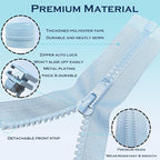 ANPURZII 2PCS #5 7 Inch Sky Blue Separating Jacket Zippers - Image 3