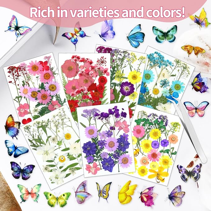 190 Pcs Dried Pressed Flowers for Resin, Real Dried Pressed Flowers for Resin - Image 4