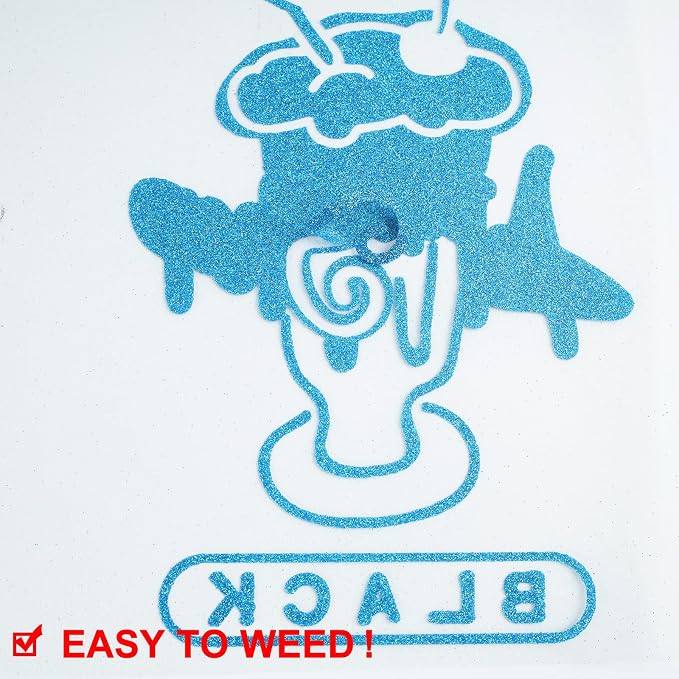 TUMIYA Glitter Sky Blue HTV Vinyl - Image 3