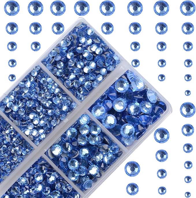 10000Pcs 2-Boxes Mixed Size Hot Fix Round Crystals Gems Glass Stones Hotfix by MASSIVE+BEADS