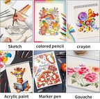 OSIMIG 10 Pack 5.5" x 8.5" Sketch Books, 300 Sheet Drawing Paper, Mini - Image 6