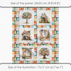 Patchwork Cozy Cottage Cotton Fabric Panel – 6 Designs + Bonus Sheet 29.5×19.6 - Image 6