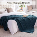 Knitted Weighted Blanket for Adult, No Beads Heavy Blanket 60” x 80'' 12lbs - Image 6