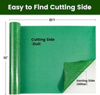Green Glitter HTV Heat Transfer Vinyl, Glitter Iron on Vinyl Roll 10" x8ft | - Image 2