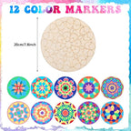 Vercraft 22 Pcs Wooden Mandala Painting Set 10 Mandala Unfinished Wood Cutouts - Image 2