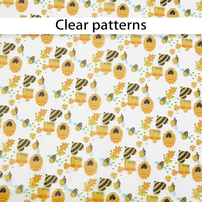 Bee Printed TPU Jelly Faux Leather Fabric, 11.8 x 47.2 Inch Clear TPU Vinyl - Image 3