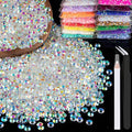 1500pcs 6mm Resin Rhinestones Bulk, Transparent AB Flatback Round Jelly by BELLEBOOST