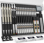 Nicpro 37PCS Art Mechanical Pencil Set, 0.5 mm, 0.7 mm, 0.9 mm & 2PCS 2mm Lead by Nicpro
