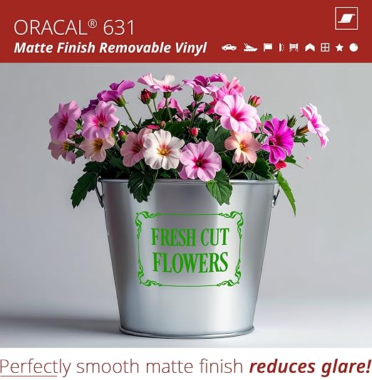 ORACAL 631 Matte Yellow Green Vinyl Durable Roll Easy to Weed Permanent - Image 3