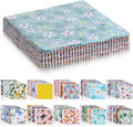 100 Pcs 5"x 5" Charm Packs for Quilting, Precut Multi-Color Printed Floral by Unknown