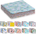 100 Pcs 5"x 5" Charm Packs for Quilting, Precut Multi-Color Printed Floral by Unknown