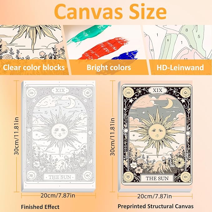 Mandun 3 Pack Paint by Numbers for Adult, Tarot Paint by Numbers Kit for Adults - Image 2