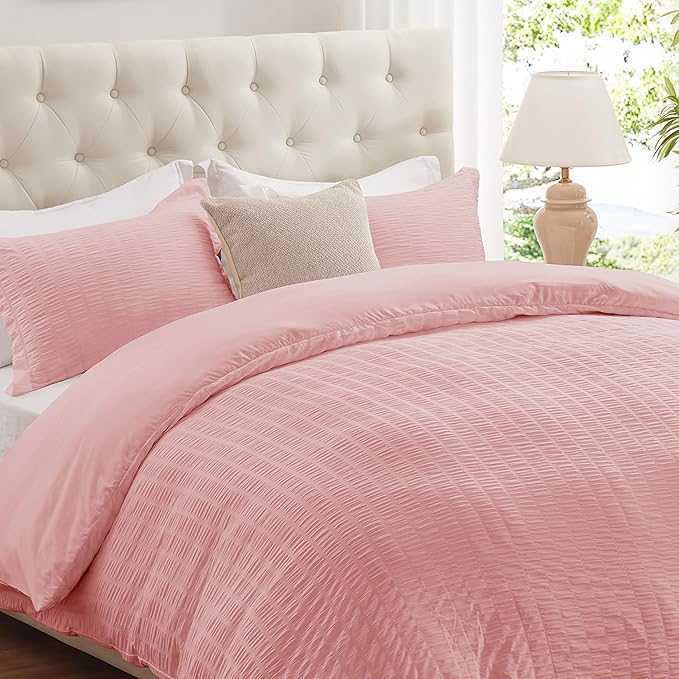 Cozyide Pink Duvet Cover Queen Size, 3 Pieces Bedding Duvet Covers, Soft by cozyide