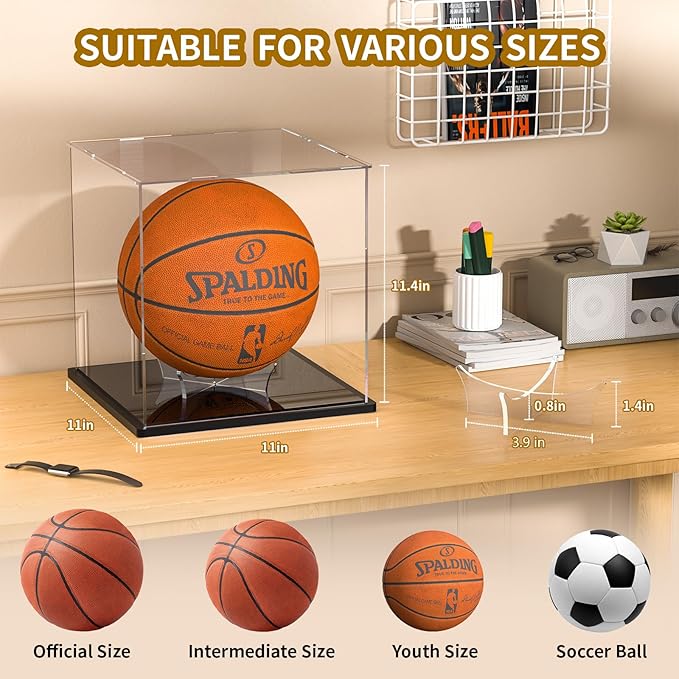 Basketball Display Case, Assemble Soccer Ball Showcase, Sports Memorabilia - Image 5