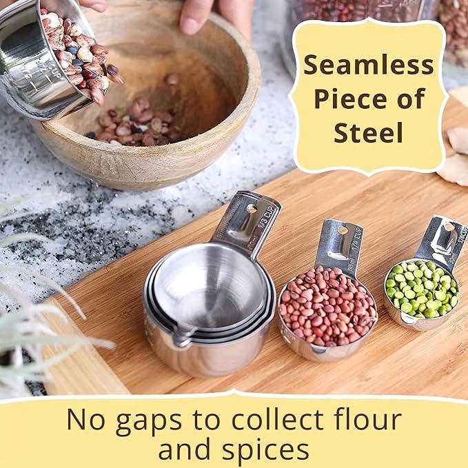 Simply Gourmet Measuring Cups & Spoons Set of 12, 18/08 Stainless Steel Kitchen - Image 6
