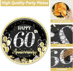 Qyeahkj 50 Guests 60th Anniversary Plates and Napkins Party Supplies 60th - Image 3