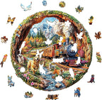KAAYEE Wooden Puzzles for Adults, 3D Visual Effect Dogs Racing Against Trains - Image 8