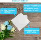 Blank Cards and Envelopes 5x7 inches, 50 Pack White Blank Note Cards Greeting - Image 3