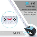 Mr. Pen- Retractable Tape Measure 25 ft, 2 Pack, Sky Blue, Easy Read | Steel - Image 3
