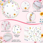Pickmesh 400 Pcs Wildflower Party Supplies Floral Baby in Bloom Tableware - Image 3