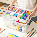 17 QT Clear Craft Storage with 1 Removable Fixed-Compartment Tray, Craft - Image 2