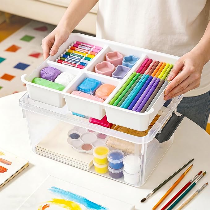 17 QT Clear Stackable Craft Storage - Image 2