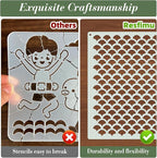 Texture Stencils for Crafts Reusable 9Pcs Stencils | DIY Art Painting Stencil - Image 3