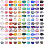 240 Pieces Assorted European Craft Beads Large Hole Lampwork Spacer Beads by AIPRIDY