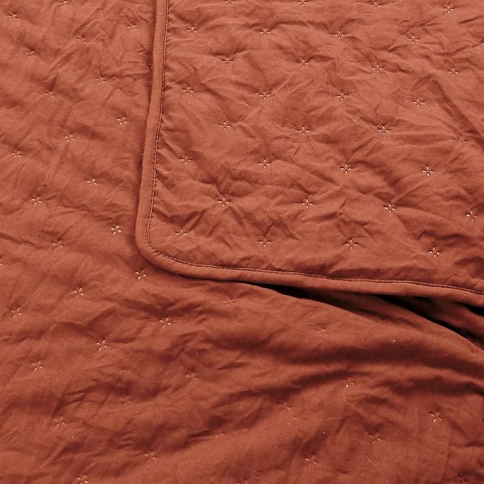 ROARINGWILD Burnt Orange Quilt Sets Queen Size - Image 5