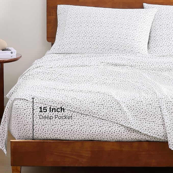 LANE LINEN Sustainably Produced 100% Organic Cotton Queen Sheet Set, Soft & - Image 4
