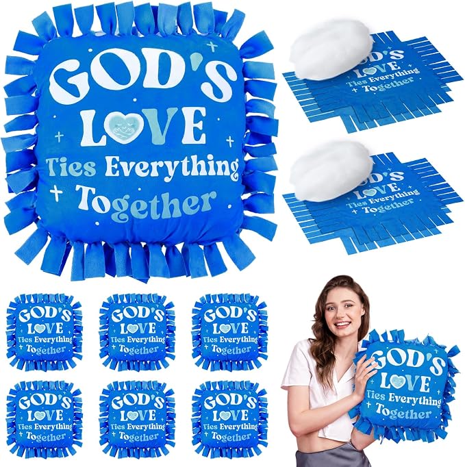 Chunful 6 Sets Religious God's Love Tied Pillow Craft Kit 2026 VBS Crafts DIY by Chunful