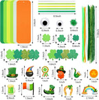 JULBEAR 36 Sets St Patricks Day Bookmark Craft Kits Foam Shamrock Arts | Blank - Image 2