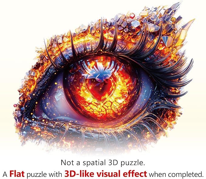 Ember Eye Puzzles Adults Gifts Wooden 90 Pieces 8.5 * 7.7in - Image 9