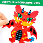 VKPI 4 Pieces EVA Foam Art Crafts Gift Kit, Creative Make Your Own Dragon - Image 4