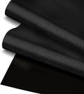 Black Faux Leather Fabric 118"×55" Smooth Grain Upholstery Vinyl by JERLITU