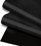 Black Faux Leather Fabric 118"×55" Smooth Grain Upholstery Vinyl by JERLITU
