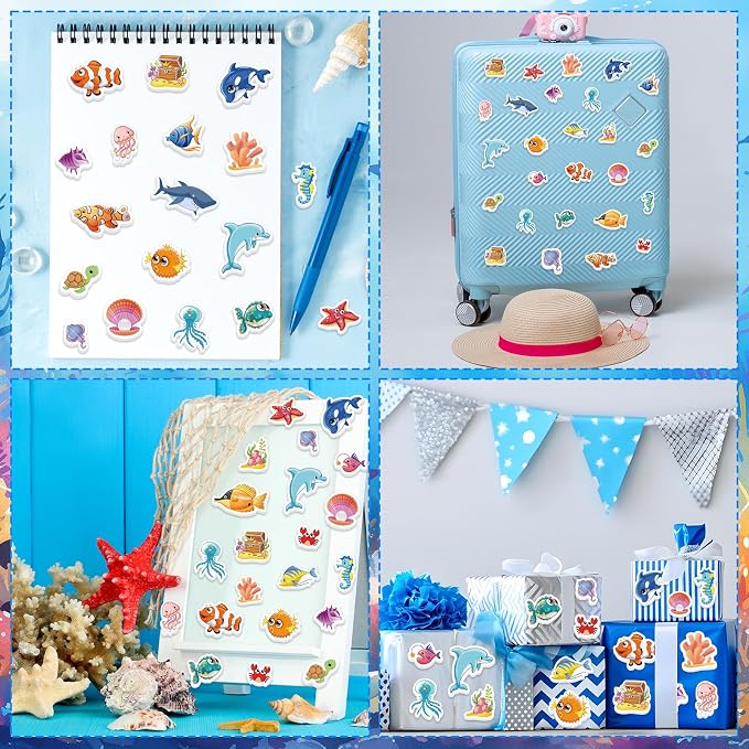 300Pcs Ocean Sea Animal Foam Stickers, Colorful Ocean Foam Crafts Stickers - Image 6