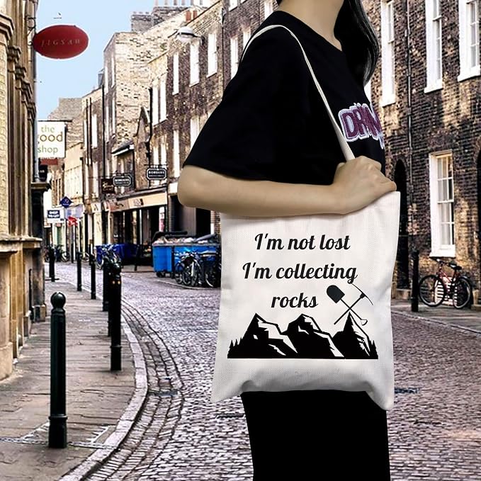 MBMSO Rock Collector Tote Bag Geologist Gifts I'm Not Lost I'm Collecting Rocks - Image 2