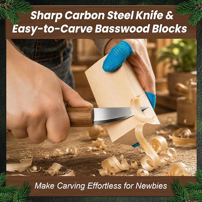 TEKCHIC Wood Carving Kit for Beginners | Dolphin DIY Whittling Knife Set - Image 6