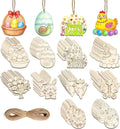 80PCS Unfinished Ornament Wood Crafts, Painting Blank Wooden Cutouts | DIY 10 by GFPGYQ