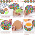 ijbnhd 8 Pcs Flowers Diamond Art Coasters - Image 6