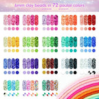 Gionlion Clay Beads Friendship Bracelet Making Kit, 72 Colors Preppy Clay A-Z - Image 3