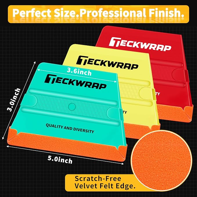 TECKWRAP Felt Squeegee for Vinyl Wrap -Trapezoid Shape | Pro Car Wrap Tool Kit - Image 2
