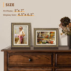 HappyHapi 5x7 Picture Frame Gold, Vintage Frames, 1 Pack | Vintage Picture - Image 3